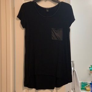 Black shirt w/ leather accents